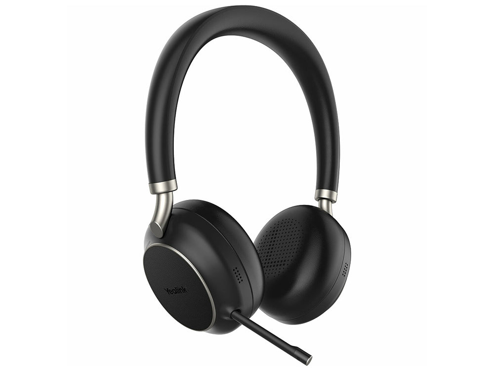 Yealink BH76P-BL-C-TEAMS, Bluetooth Wireless Stereo Headset, Black, ANC, USB-C, USB Cable Charging only, Rectractable Microphone, 35 Hours battery life