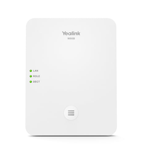 YEALINK DECT | 1880-1900 MHz | PoE | 100 - 240 V | TLS | PCMU | PCMA | G.726 | G.729 | iLBC | 50m|300m (W80B-DM)