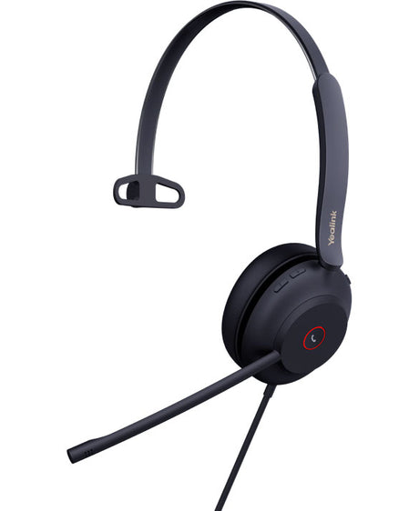 Yealink UH37 USB Wired Headset, Mono, USB-C, Dual Noise-cancelling Microphones, 35mm Speaker, HD Audio Technology, Soft Leather Ear